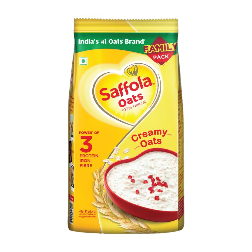Saffola by Marico Oats, High Protein (13g), High Fibre (10g) | Instant Rolled Oats | Soft & Creamy Pouch(1.5 kg)