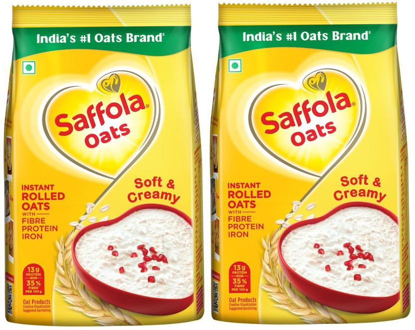 Saffola Oats, Instant Rolled Oats, Soft & Creamy Oats, Power of Protein, Iron & Fibre Pouch(2 kg)