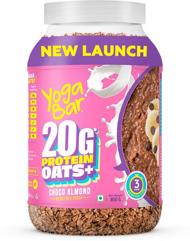 Yogabar High Protein Oats 850g 20g Protein Choco Almond Oatmeal