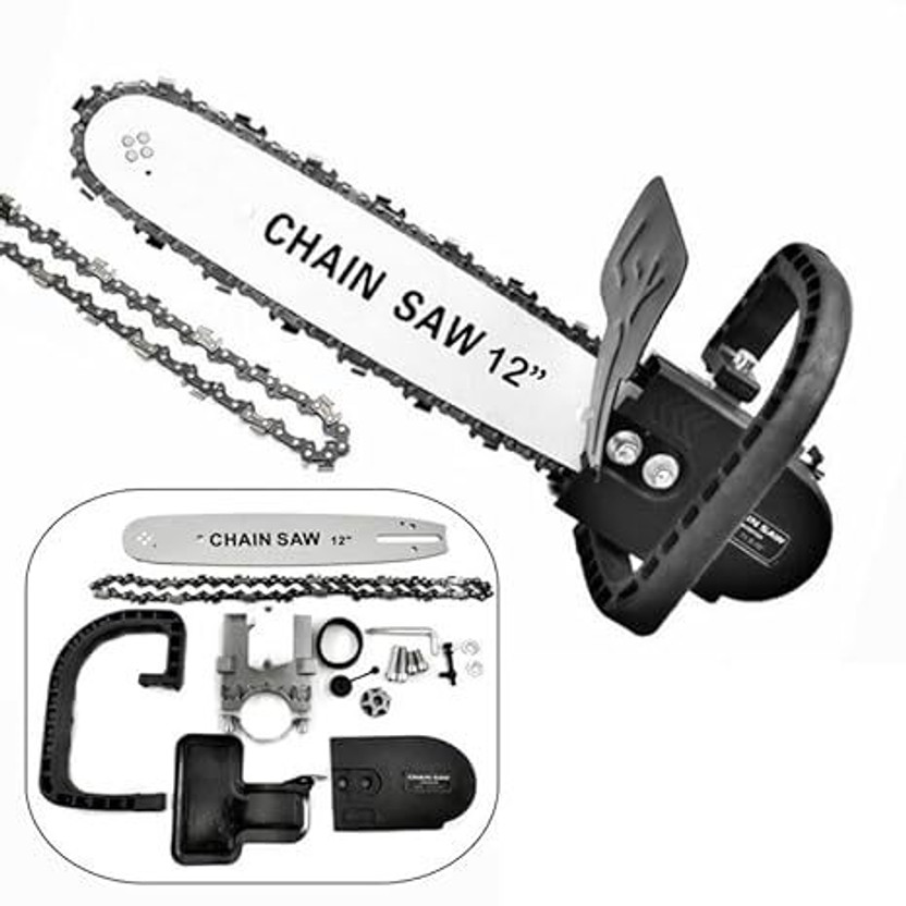 CHAHAR POWER TOOLS 12'Chain Saw Bracket Set with Durable Steel Compatible with 4' Angle Grinders 12 INCH CHAINSAW BRACKET SET Corded Chainsaw(Without Battery)