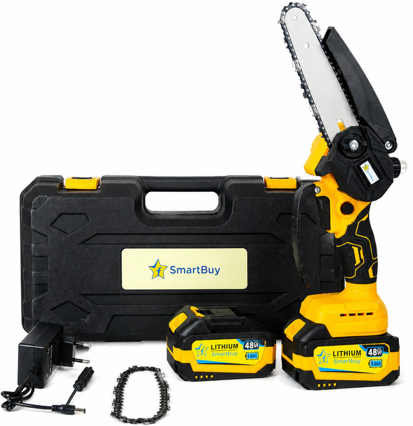 Flipkart SmartBuy 6 Inch Cordless Chainsaw | High Torque Battery Powered Electric Chainsaw with In-Built Oil Tank for Gardening & Harvesting | High-Speed Wood Cutter Cordless Chainsaw