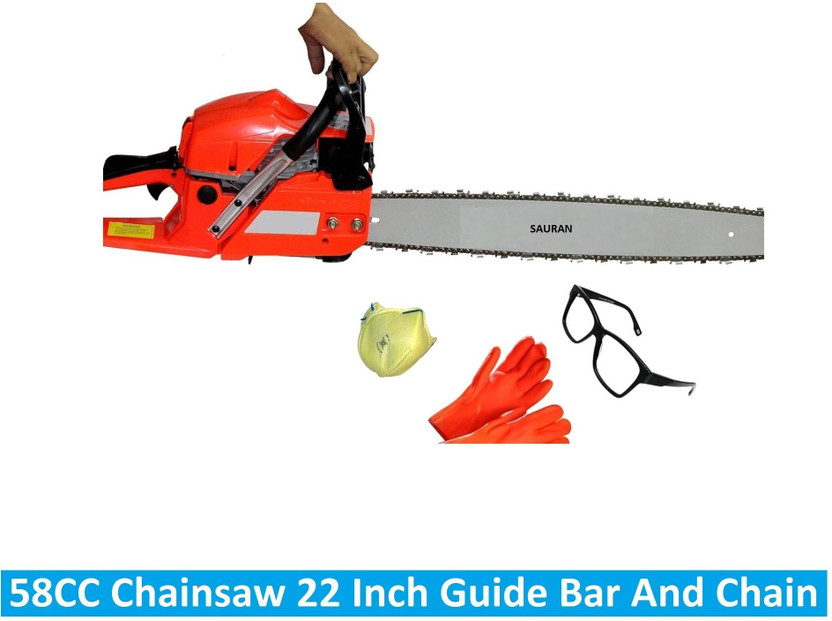 Sauran Professional Wood Cutter Saw Gasoline Fuel (CNS60)_1 58CC Petrol Chainsaw (CNS60) Fuel Chainsaw(Without Battery)