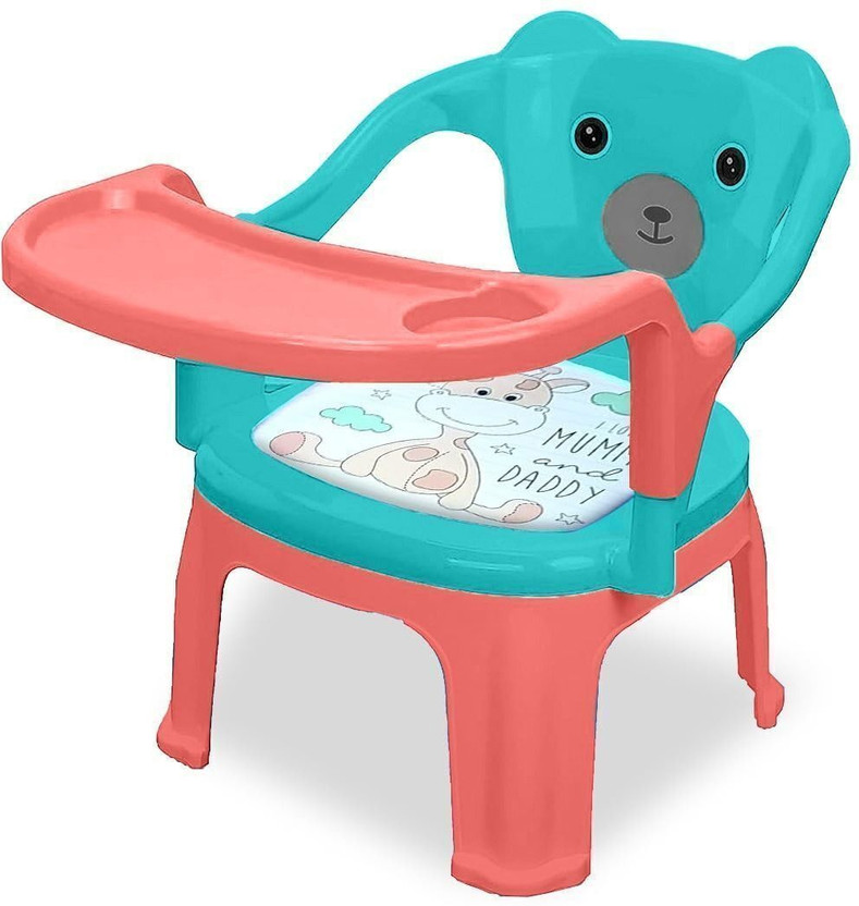TONY STARK Baby Chair with Tray Strong & Durable Plastic Portable Chair for Kids,Upto 35Kgs(Torquoise)