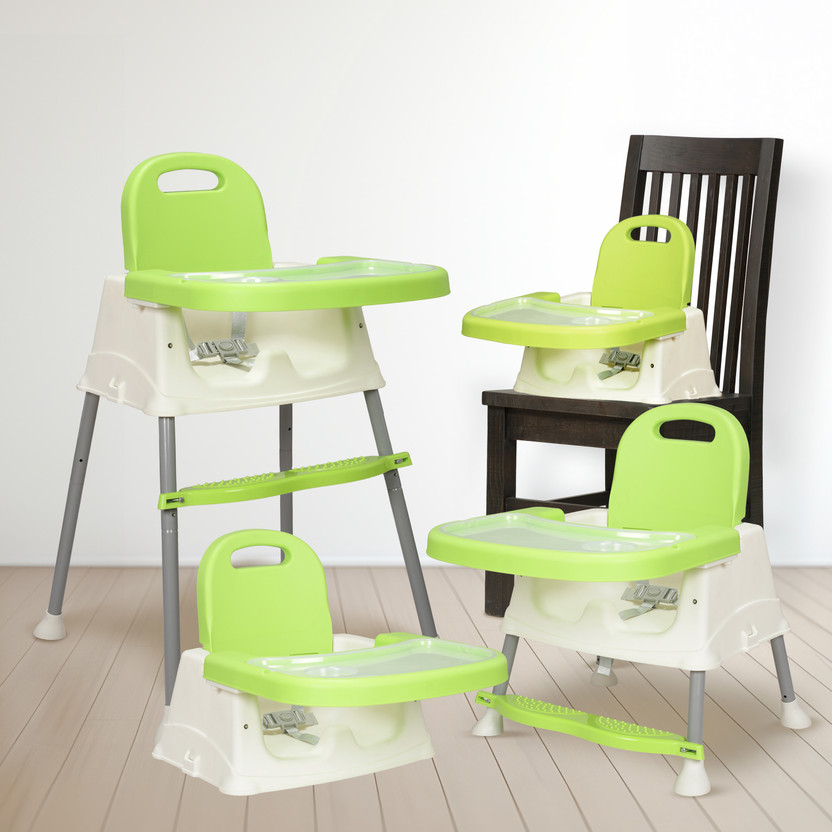 LuvLap 4-in-1 Convertible Baby High Chair with Footrest, Low Chair & Booster Seat(Green)