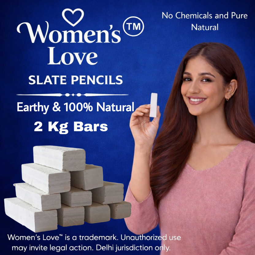 womens love slate 2 Kg Natural Slate Pencils White Bars Full Earthy Girls Favourite Premium Quality Pencil Bars, Chips, Sticks Multi Purpose Use(2000 ml)
