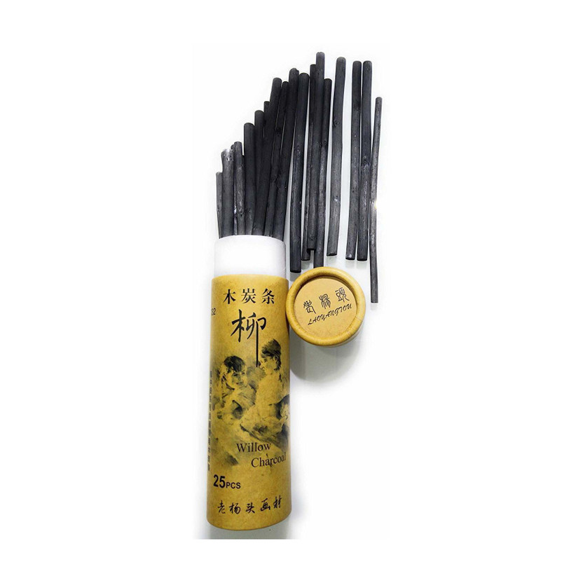 CHROME Willow and Vine Charcoal Craft Willow Charcoal Compressed Sticks Pencils Sketch Drawing Art Crayons Artist Painting For Professional Start up Drawing Painter Stick(Pack of 25)
