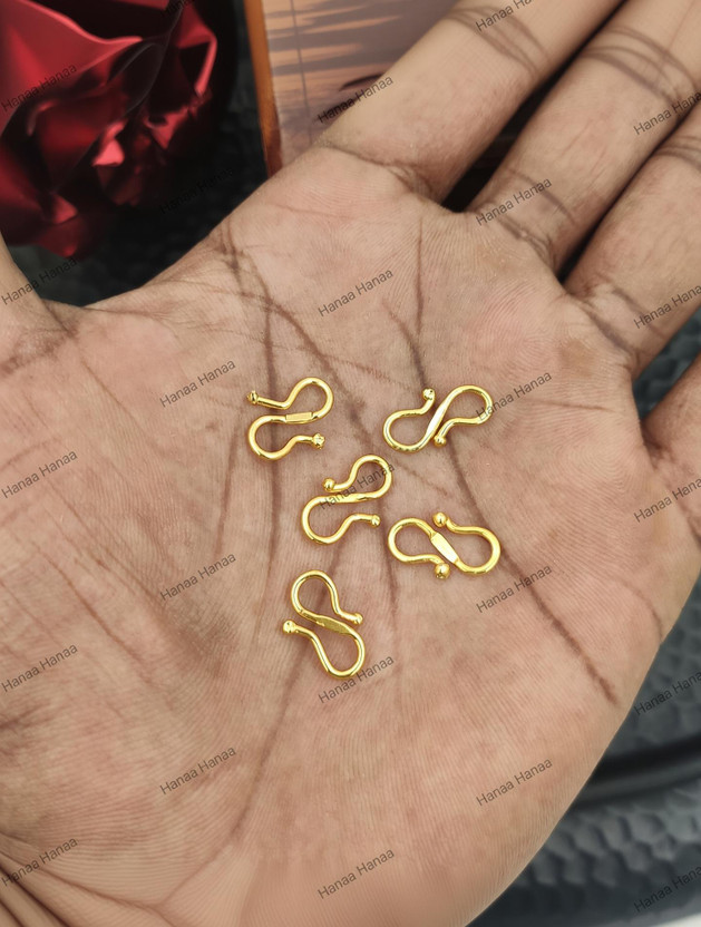 Hanaa Hanaa One Gram Gold Plated S Hook S Koki Kokki for Chain-Necklace-Bracelet-Maang Tikka Copper Link Charm(Pack of 5) - Flipkart Deal