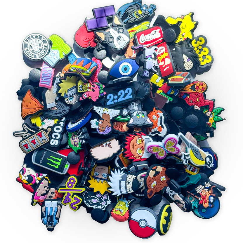 house house of common Shoe Charms Random Mix Collection No Dublicates Rubber Shoe Charm(Pack of 24) - Flipkart Deal