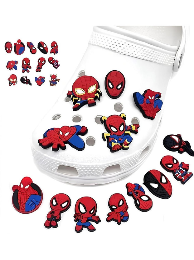 KSHMANIDHAYE KSHMANIDHAYE 13pcs SpiderMan Shoes Charms Cartoon Charms for Clogs Shoe Decoration Charms Rubber Shoe Charm(Pack of 13) - Flipkart Deal