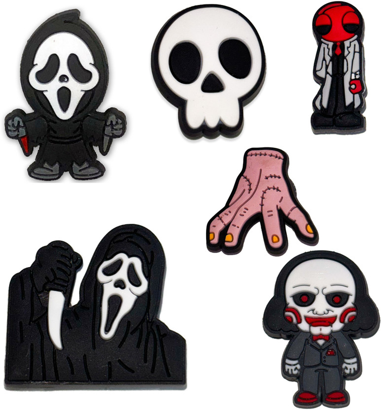 house of common Spooky Ghost Charms Set For Clogs Rubber Shoe Charm(Pack of 6)