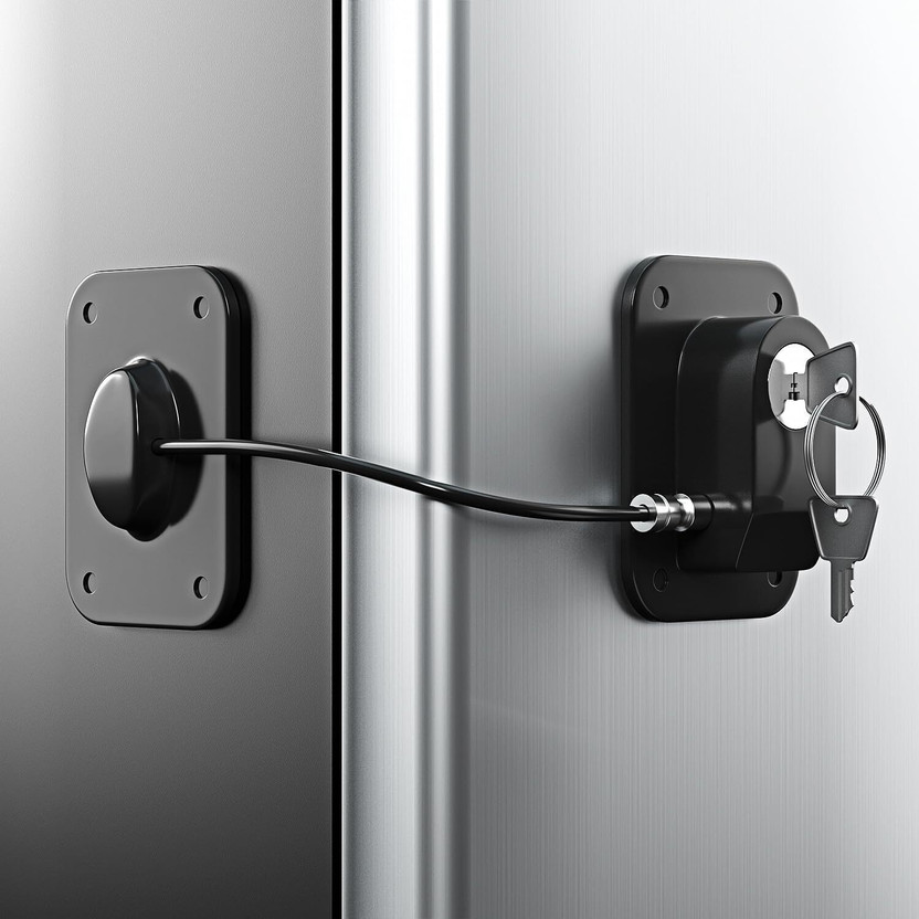 ZODZE Baby Safety Lock with Keys for Fridge, Cabinet, Door Lock For Kids and Toddler(Child Safety Cabinet Locks, Fridge Drawers, Dishwasher, Toilet (Pack of 1))