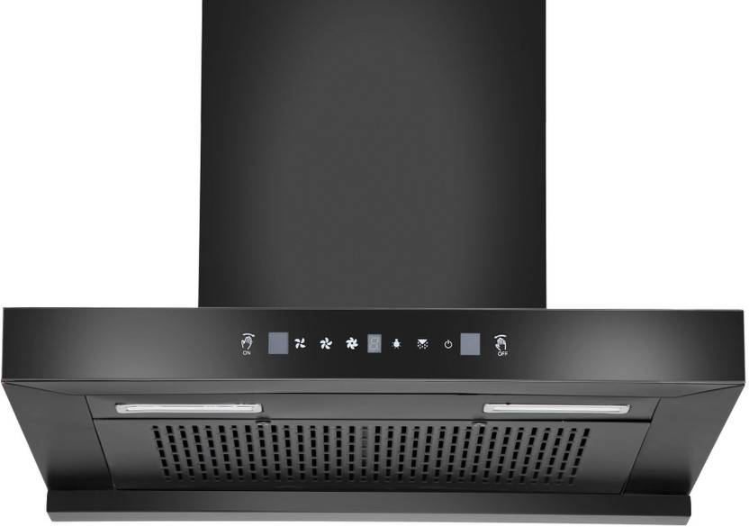 Hindware Smart Appliances Tayla 60 Auto Clean | Maxx Technology | T-Shape | Filterless | Touch Control | Motion Sensor | 5 Years Motor Warranty | Energy Efficient LED Light | Powerful Suction | Wall Mounted Black 1200 CMH Chimney