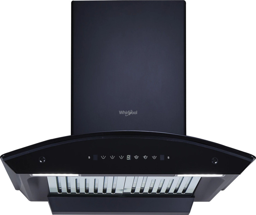 Whirlpool CGBF PRO 603 HAC BK HOOD 1500 CMH 60 cm Curved Glass 60 cm| 11 Years Motor Warranty| Heat Autoclean| Gesture Control| Baffle Filter|Powerful Suction | Low Noise Auto Clean Chimney(Wall Mounted, Black)