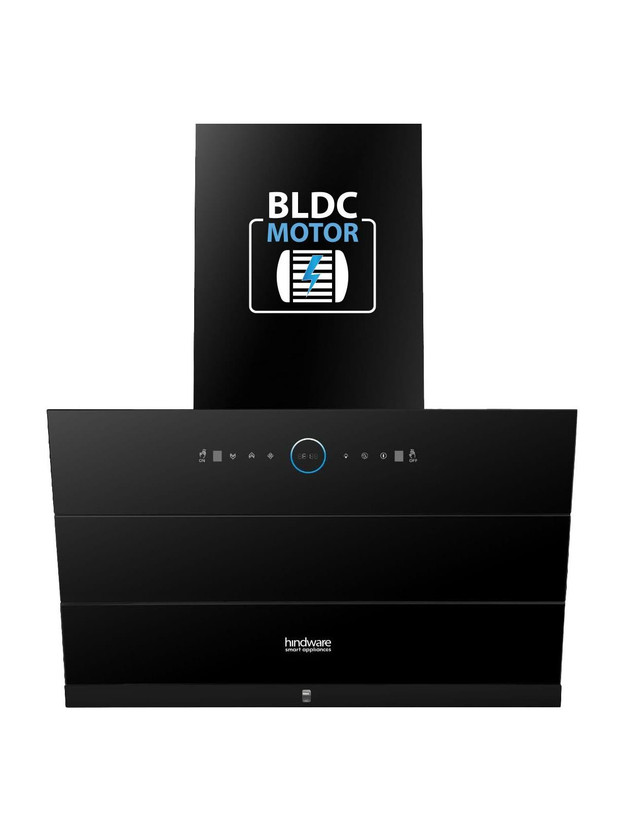 Hindware Smart Appliances Skyla Neo BLDC 75 1500 CMH 75 cm Auto Clean Chimney(Wall Mounted, Black)