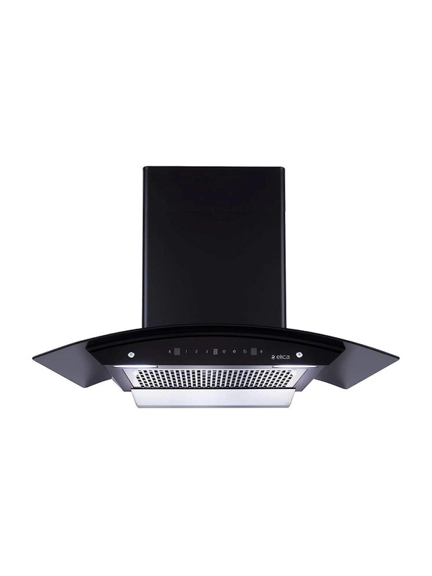 Elica WDFL 906 HAC LTW MS NERO 1350 CMH 90 cm Curved Glass 90 cm| 15 Years Motor Warranty|Heat Autoclean| Gesture Control| Filterless|Powerful Suction | Low Noise Auto Clean Chimney(Wall Mounted, Black)