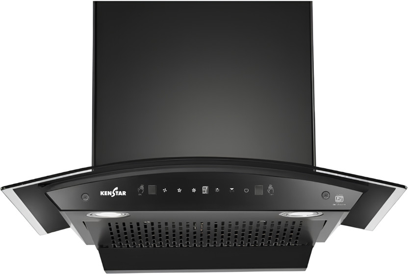 Kenstar VENTI PRO CURVE 60CM Auto Clean | Filterless | Touch Control | Motion Sensor | Energy Efficient LED Light | Powerful Suction | Wall Mounted Black 1300 CMH Chimney