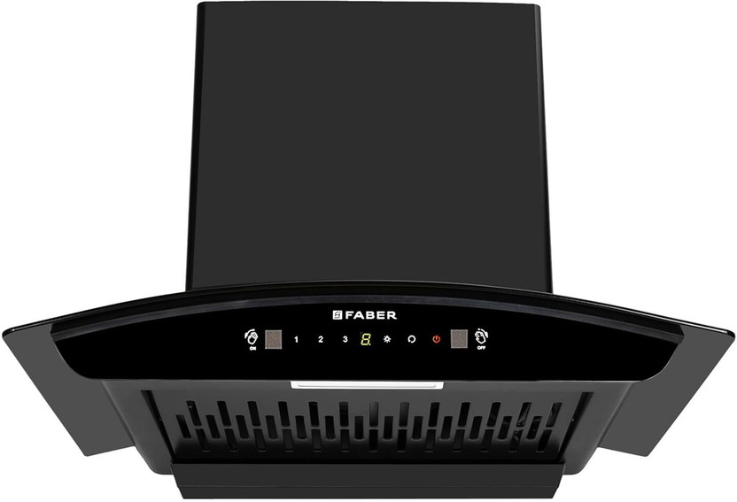 FABER HOOD SYDNEY IN HC SC FL 60 Auto Clean Curved Glass | Touch & Gesture Control | Autoclean| Powerful Suction |Filterless Technology| Low Noise Wall Mounted Black 1200 CMH Chimney