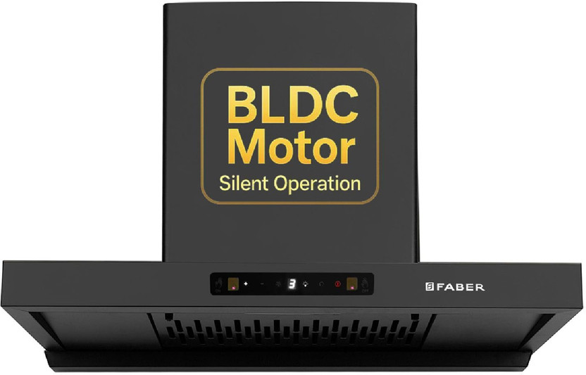 FABER Hood Coral BLDC HC SC FL BK IN 75-T Auto Clean Wall Mounted BLACK 1500 CMH Chimney