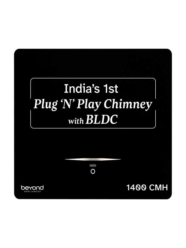 Beyond Appliances Cube BLDC 60 1400 CMH 60 cm 5-Stage Charcoal Activated Filter 3-way Suction 45dB Auto Clean Chimney(Wall Mounted, Black)