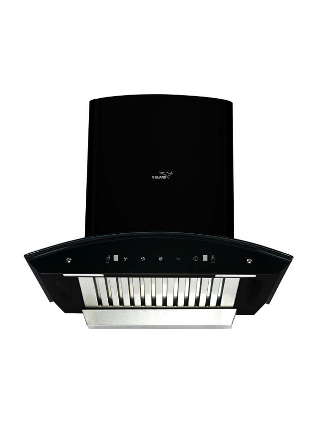 V-Guard A10 BL180 1300 CMH 60 cm 60cm | Touch & Gesture Control Auto Clean Chimney(Wall Mounted, Black)