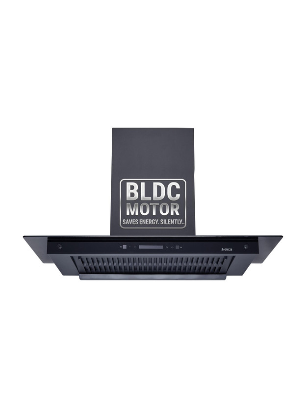 Elica FLAT FL 900 MAX BLDC HAC LTW MS NERO ( FULL GRILL) 1600 CMH 90 cm Auto Clean Chimney(Wall Mounted, Black)