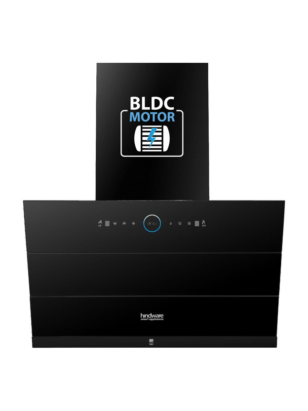 Hindware Smart Appliances Skyla Neo BLDC 60 CM 1500 CMH 60 cm Auto Clean Chimney(Wall Mounted, Black)