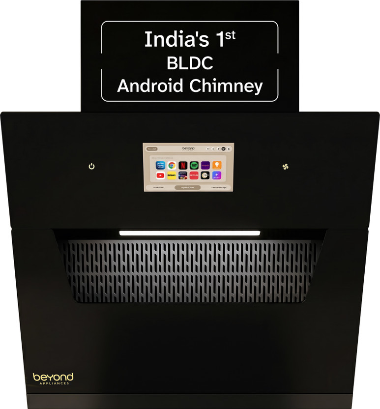 Beyond Appliances BA-SL-ER-AD-BL-60-CH 1800 CMH 60 cm Auto Clean Chimney(Wall Mounted, Black)