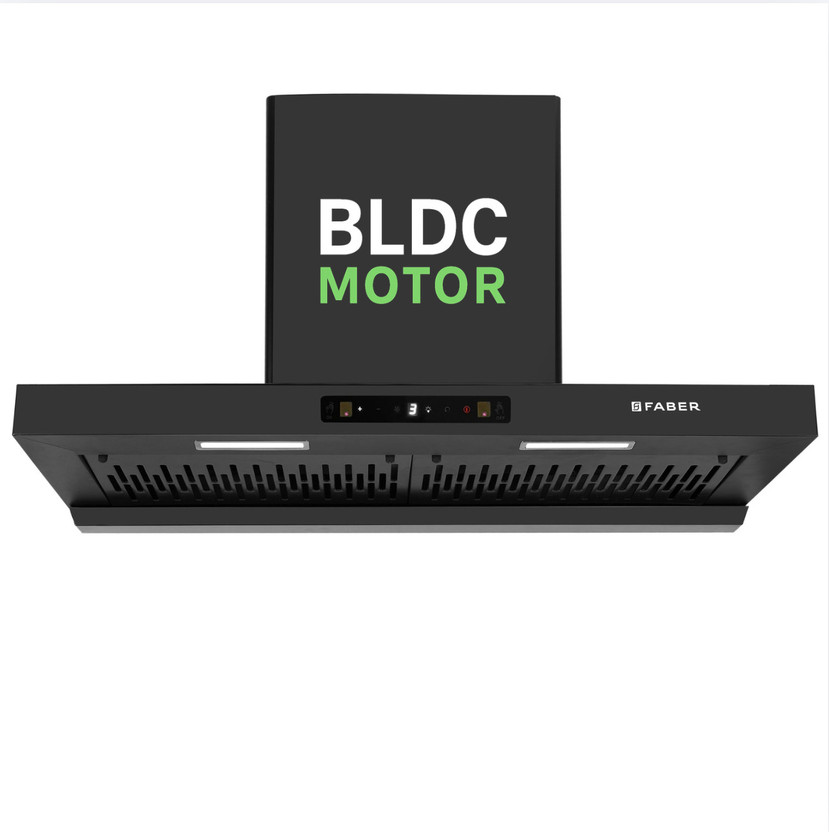FABER Hood ATOM BLDC TC FL SC HC BK IN 90 1500 CMH 90 cm Auto Clean Chimney(Wall Mounted, Black)