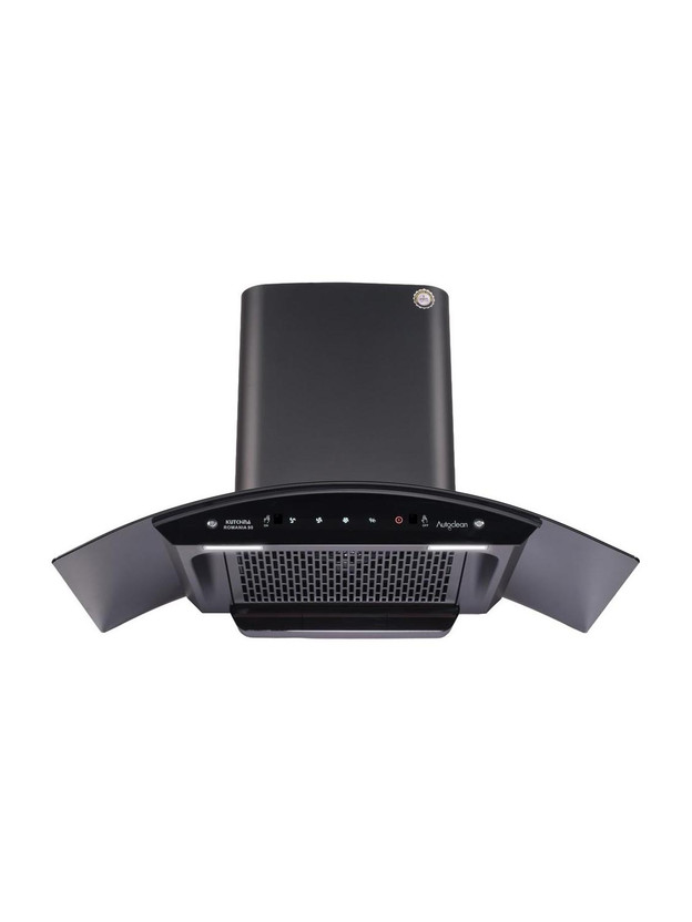 Kutchina Romania 90 1300 CMH 90 cm Motion Sensor Control Touch Control Auto Clean Powerful suction Low Noise Auto Clean Chimney(Wall Mounted, Black)