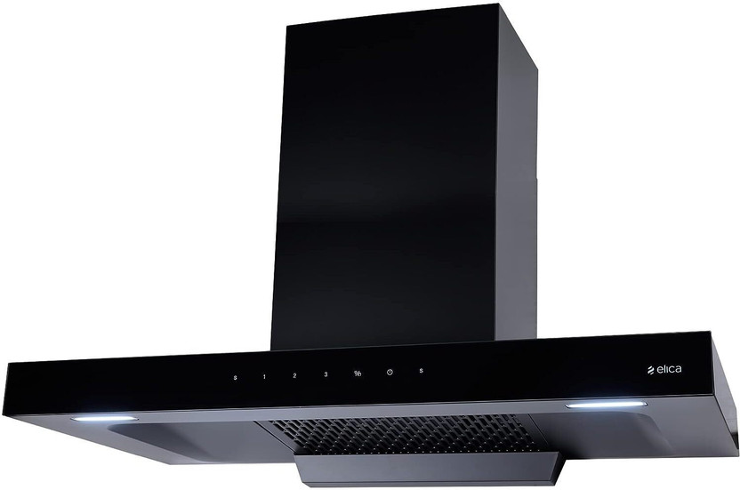 Elica FL 900 SPT HAC MS NERO Auto Clean Wall Mounted Black 1350 CMH Chimney