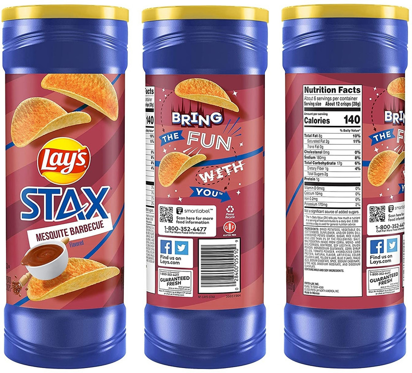 Lay's Stax Mesquite Barbecue (IMPORTED FROM USA) Chips(155 g)