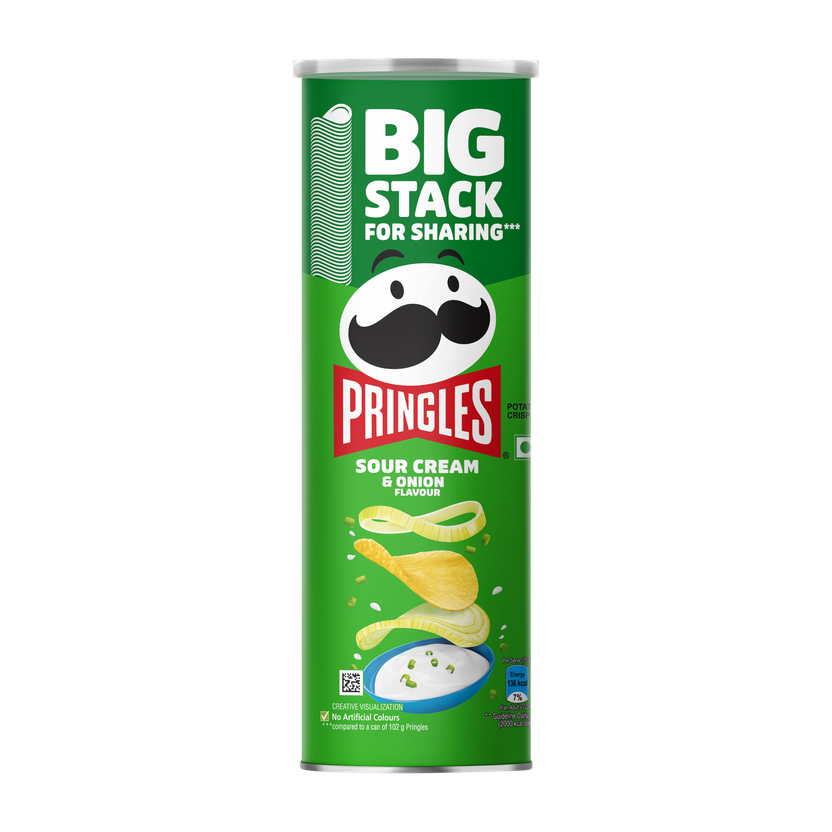 Pringles Sour Cream & Onion Potato Chips | Crispy Snack Chips(141 g)