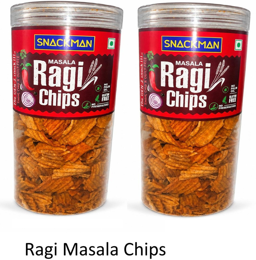 SNACKMAN SNACKMAN Ragi Masala Chips Chips(2 x 150 g) - Flipkart Deal