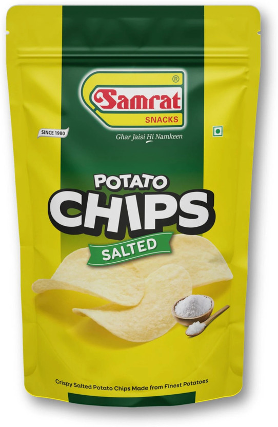 Samrat Potato Chips Salted Aloo Wafer – Crispy & Crunchy | Ready-to-Eat Snacks Chips(2 x 149 g)