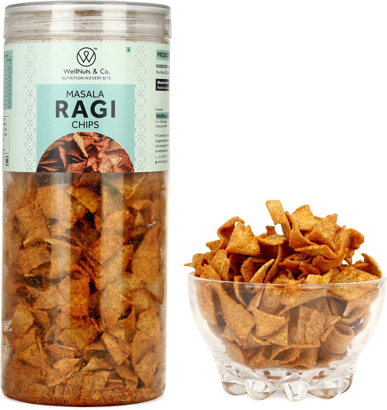 WellNuts & Co. Masala Ragi Chips | Crispy Indian Snack | Ready to Eat | Spicy & Crunchy Chips(150 g)