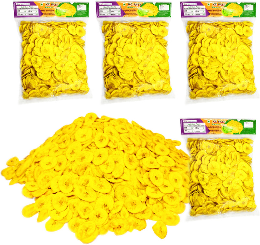 KC FAST 4 Pack of 100g Banana Chips Tasty Chips(4 x 100 g)