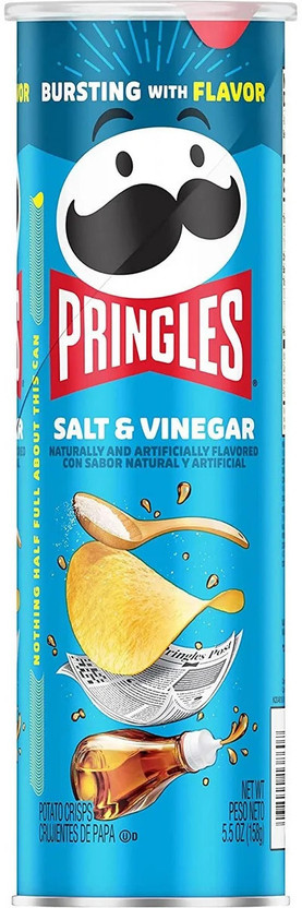 Pringles Salt & Vinegar Naturally And Artificially Flavored Con Sabor (IMPORTED FROM USA) Chips(158 g)