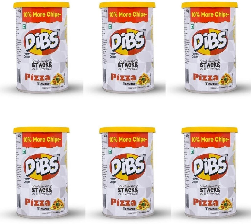 DIBS Potato Crisps On the Go Adventure Pizza Chips (Pack of 6) Chips(6 x 45 g)