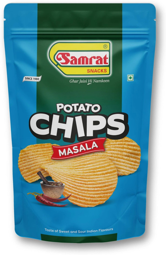 Samrat Potato Chips Masala Aloo Wafer – Crispy & Crunchy | Ready-to-Eat Snacks Chips(300 g)