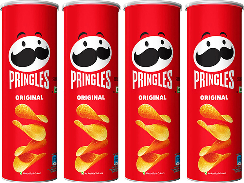Pringles Potato Chips Original Pack of 4, Salted Flavor, Crispy Snack for Game Nights Chips(4 x 107 g)