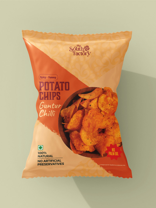 The South Factory Guntur Chilli - Potato Chips Chips(60 g)