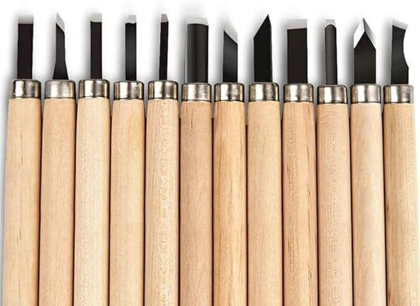 JaiShiv 12PCS WOOD CARVING TOOL Bevel Chisel Set(Pack of 1)