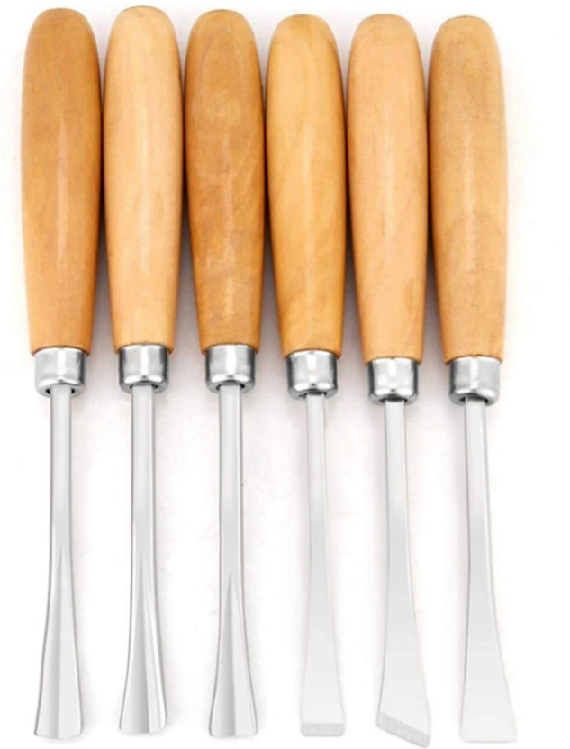 Digital Craft Wood Carving Furniture Repair Joinery Carpentry DIY Crafts and Workshop Work Paring Chisel Set(Pack of 6)
