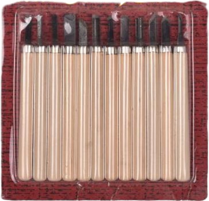 BAOER Wood Carving Hand Tool Set Professional Wood working Gouges 12-Piece Knife Bevel Chisel Set(Pack of 12)