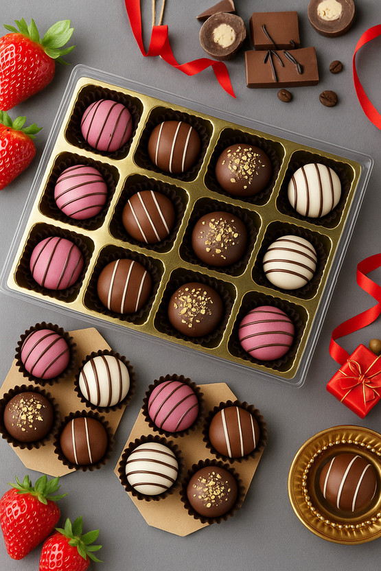 WINNI CELEBRATE RELATIONS 24 Pcs Premium Truffle Chocolate Gift Box | Imported Belgian Dark Chocolate Pack Truffles(400 g)