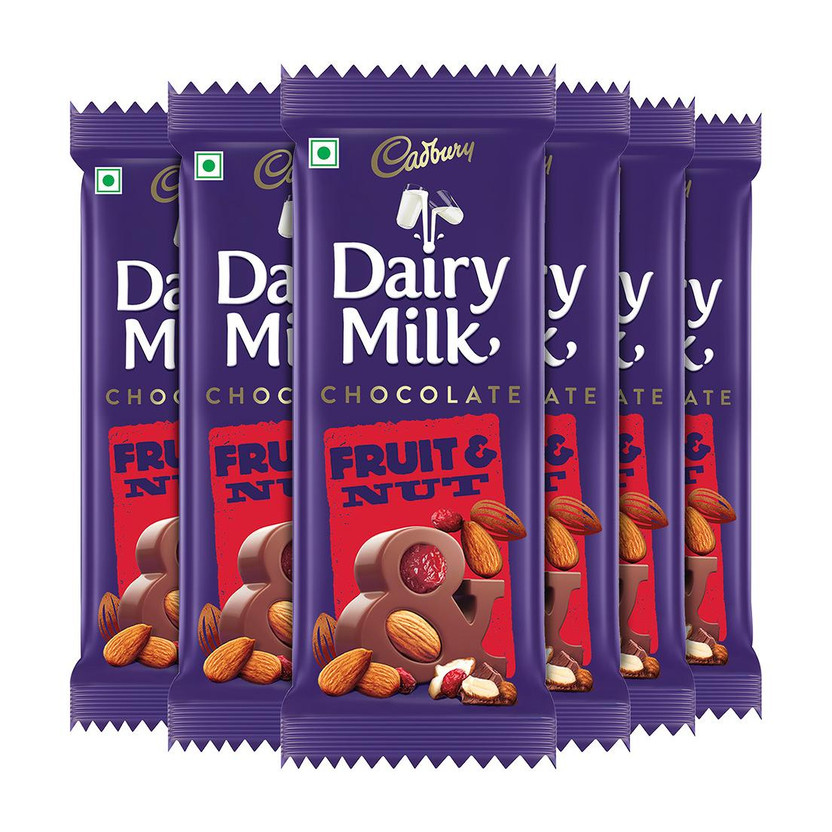 Cadbury Dairy Milk Fruit and Nut Chocolate Bar(6 x 75 g)