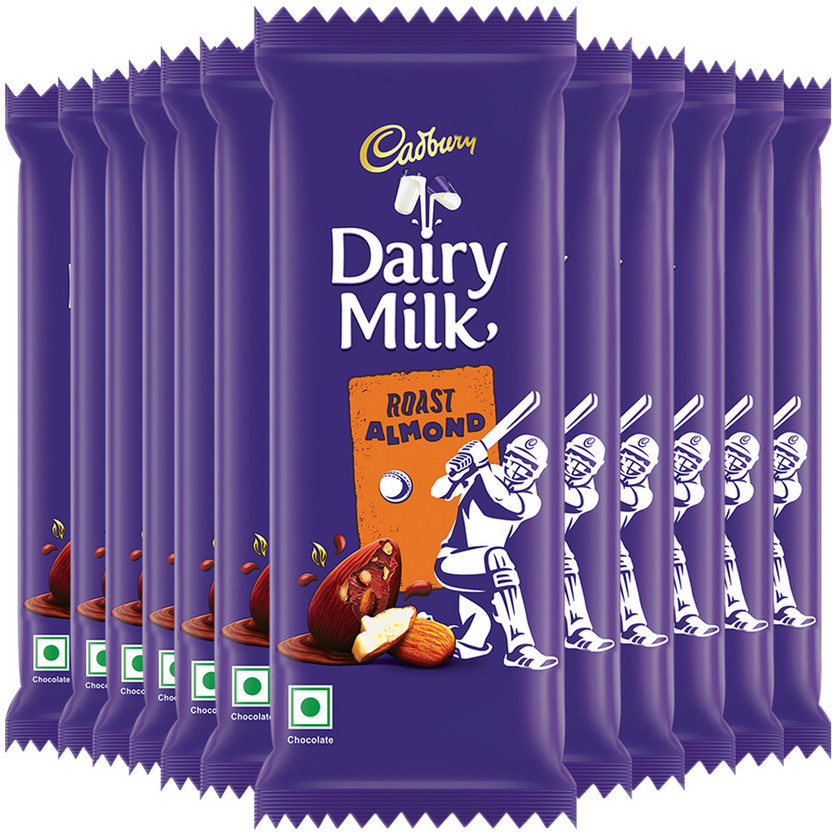 Cadbury Dairy Milk Roast Almond Cricket Pack Chocolate Bars(12 x 36 g)