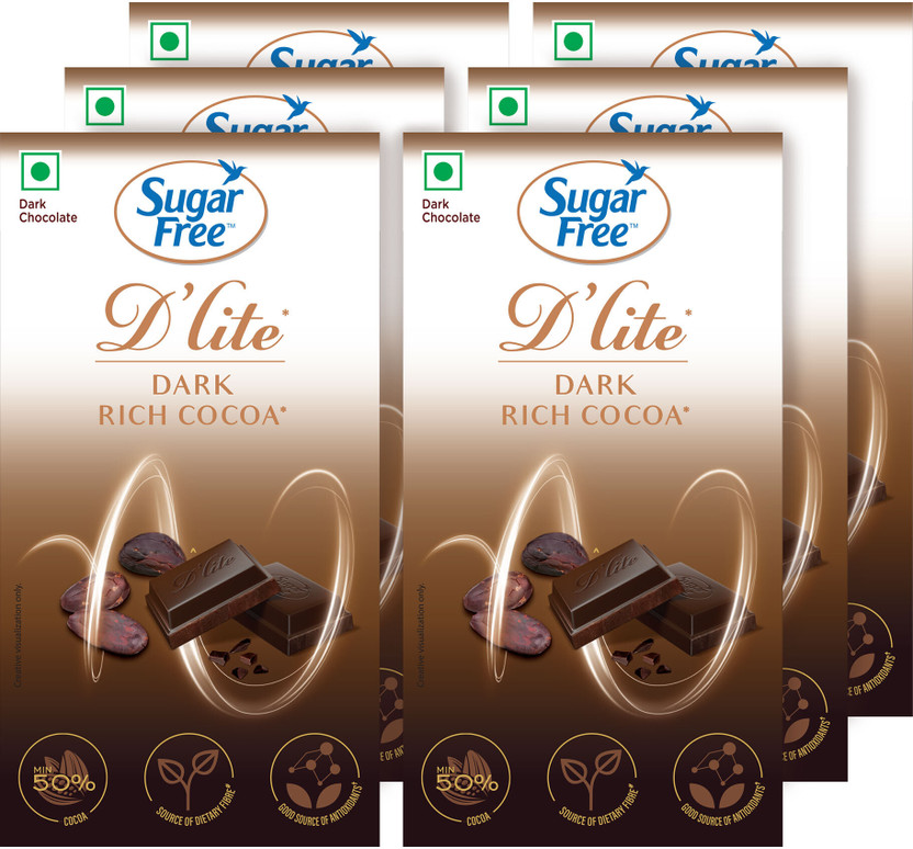 Sugar free Rich Cocoa Dark Chocolate Bar(6 x 40 g)