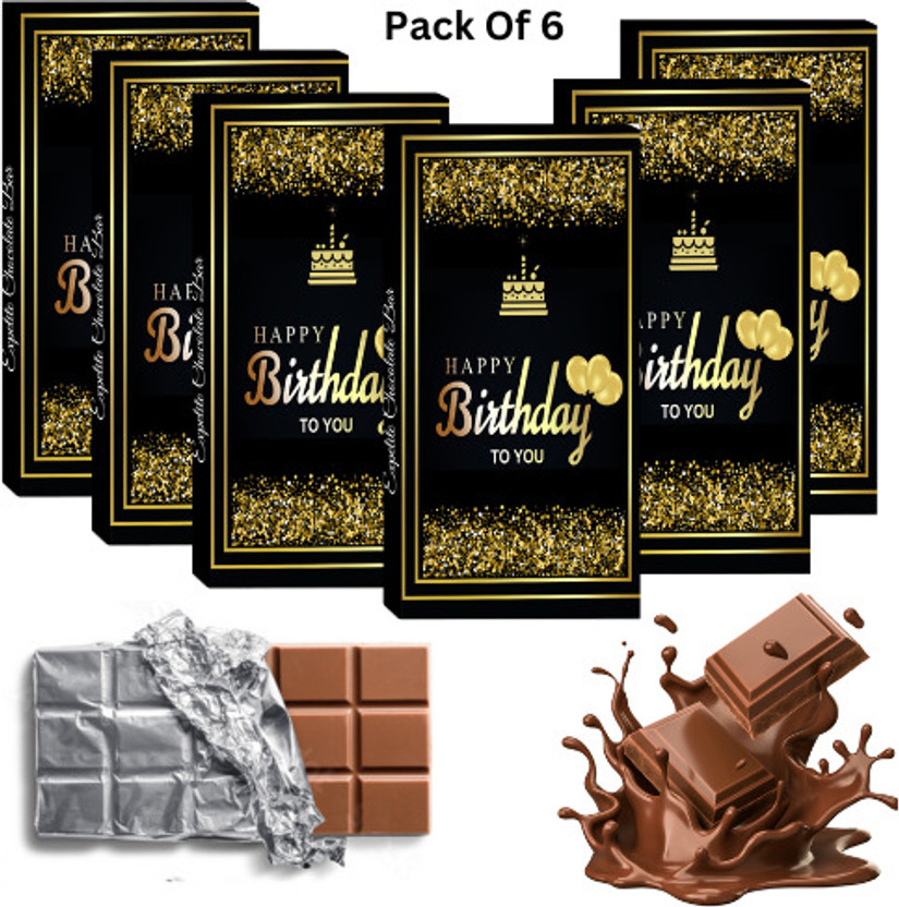 Expelite Return gifts for birthday Pack of 6 (35g Each ) Birthday chocolate gift box Bars(6 x 1 Units)