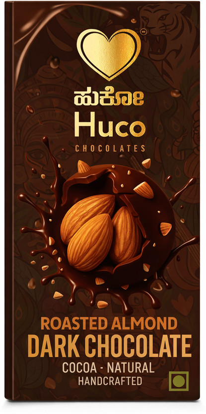Huco Chocolates Huco Roasted Almond Chocolate Bars(90 g)
